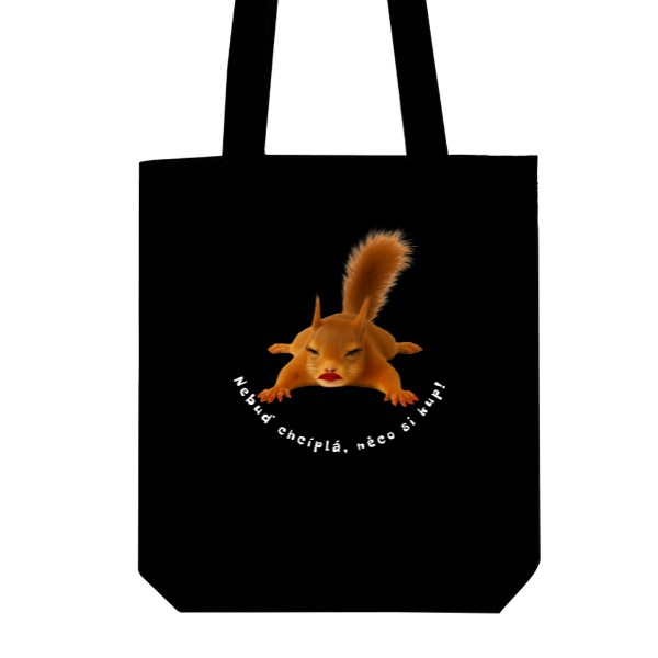 Taška z bio bavlny s potiskem Něco si kup...